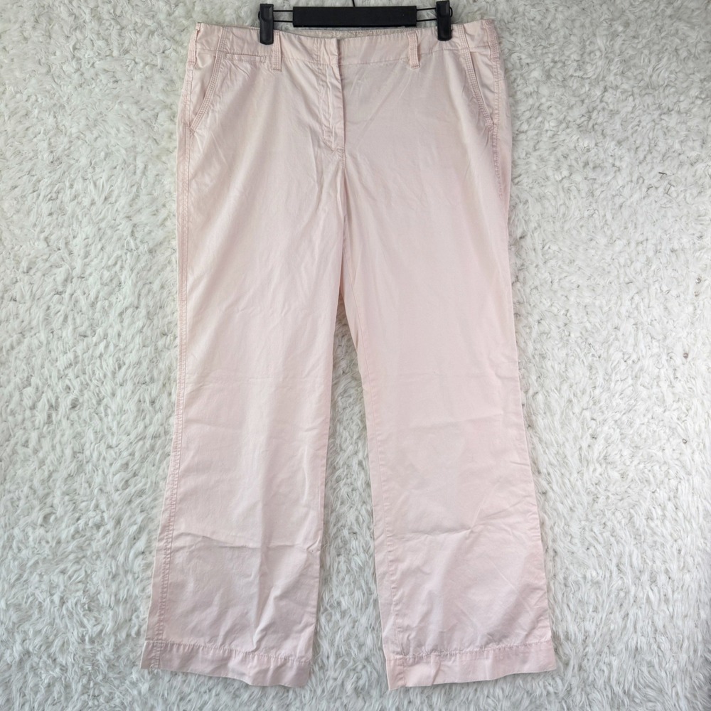 J Crew Chino Classic Twill Pants Light Pink City Fit Wide Leg Size 12 NWD Cotton